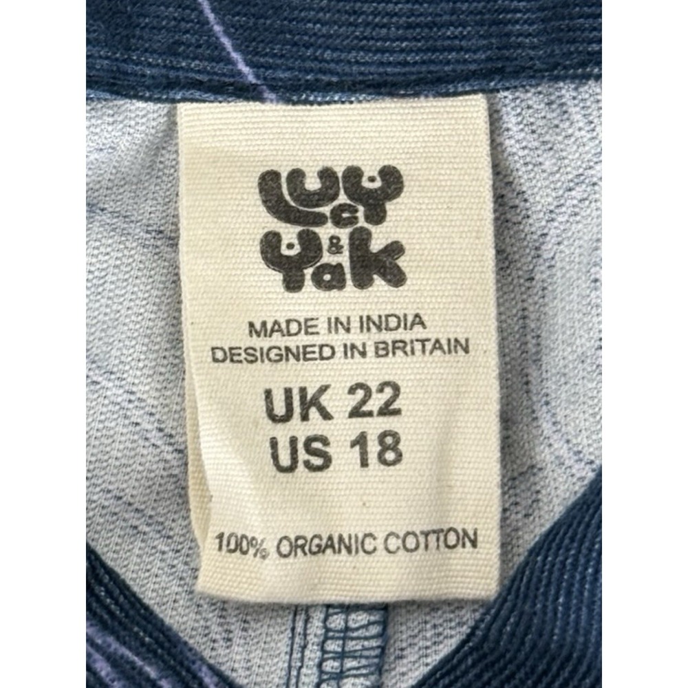 Lucy & Yak Womens US 18 Jumpsuit Playsuit Fine Corduroy Blue Moon Sun Galaxy EUC - Picture 6 of 7